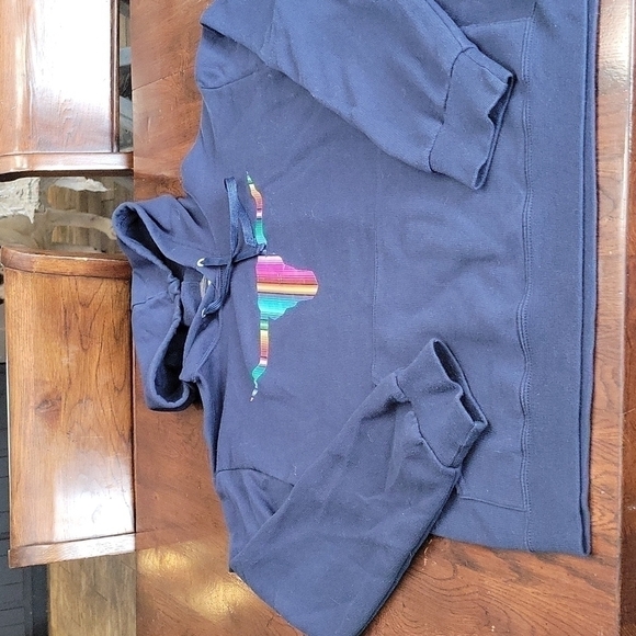 Rainbow colored Texas longhorn hooded sweatshirt size small - Picture 1 of 3